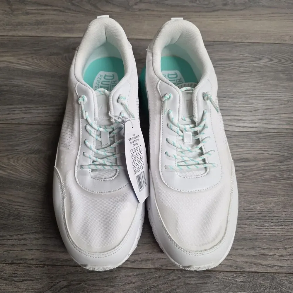 Hey Dude Perfect x Sirocco Alta White/Tropical Teal Size 12 NEW No Box